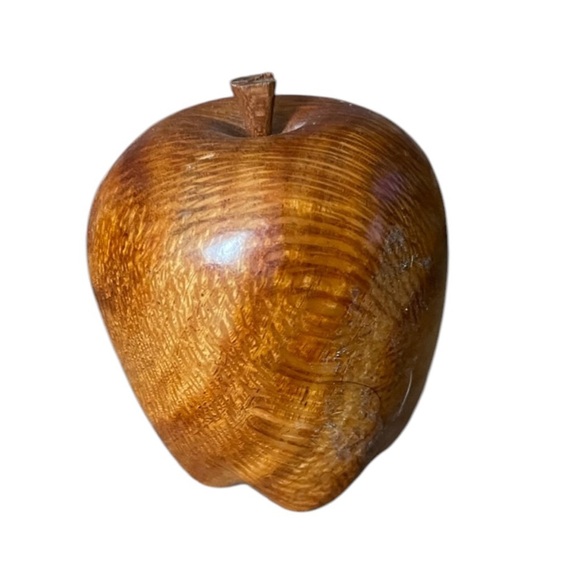 Wood Apple Paperweight Teacher Desk Gift Accent - Picture 3 of 5